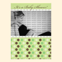 Chocolate Lime Dots Baby Shower Invitation invitations