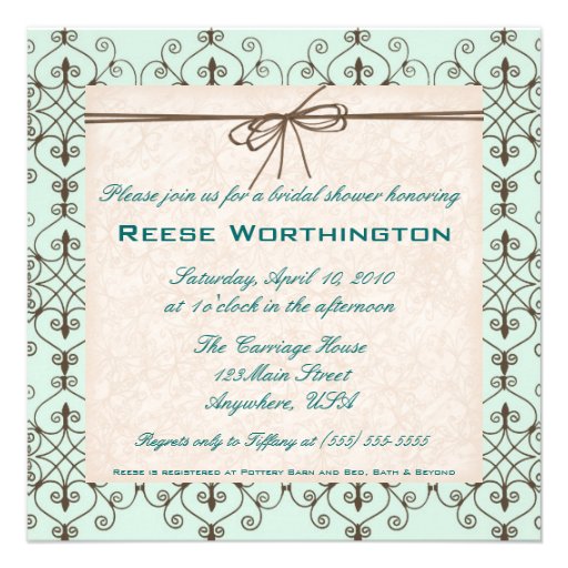 Chocolate & Mint Bridal Shower Invite