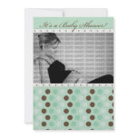Chocolate Mint Dots Baby Shower Invitation