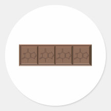 Chocolate Molecule Round Stickers