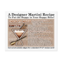 Chocolate Mousse Bunny Easter Martini Recipe Card