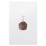 Chocolate muffin with birthday candle for three