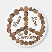 Chocolate Peace Sign Fridge Magnet