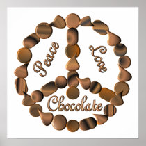 Chocolate Peace Sign Posters