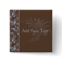 Chocolate Periwinkle Floral Scroll