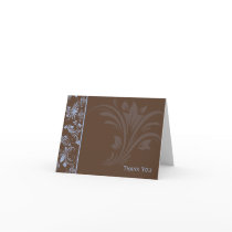 Chocolate Periwinkle Floral Scroll