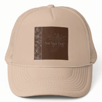 Chocolate Periwinkle Floral Scroll