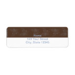 Chocolate Periwinkle Floral Scroll Labels