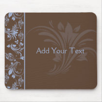 Chocolate Periwinkle Floral Scroll