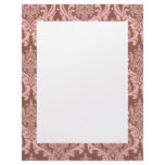 Chocolate Pink Damask Border letterhead