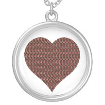 Chocolate & Pink Heart of Pi Necklace