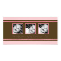Chocolate & Pink Hearts photocard Customized Photo Card