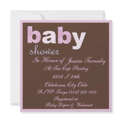Chocolate Pink Shower Invitation by cillusionss