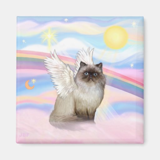Chocolate Point Himalayan Cat  Angel Fridge Magnets