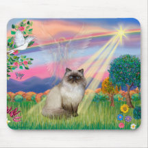 Chocolate Point Himalayan Cat -  Cloud Angel Mouse Pads