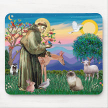 Chocolate Point Himalayan Cat  - St Francis Mouse Pads