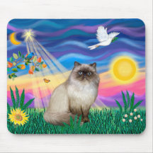 Chocolate Point Himalayan Cat  - Twilight Mousepads