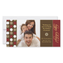 Chocolate Polkadots Holiday Photocard (red) Photo Cards