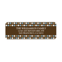Chocolate Polkadots Return Address Labels (blue)