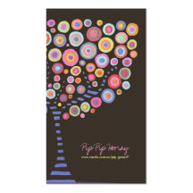 Chocolate Retro Circle Tree Online Store Card Business Cards
