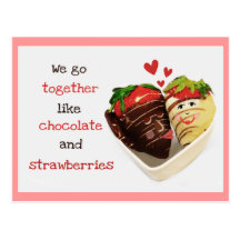 Chocolate & Strawberries Wedding Proposal Postcard