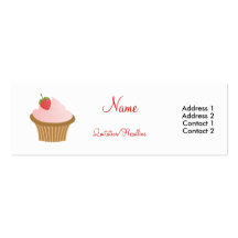 Chocolate Strawberry Cupcake Business Cards