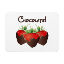 Chocolate Strawberry Rectangle Magnet