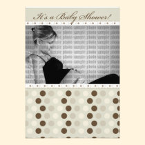 Chocolate Taupe Dots Baby Shower Invitation invitations