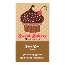 Chocolate & Vanilla Cupcake Business Cards