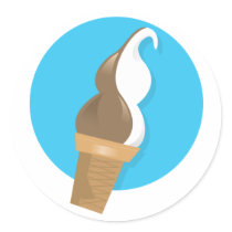 Chocolate & Vanilla Ice Cream Cone stickers