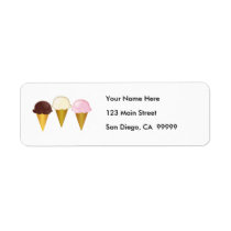 Chocolate, Vanilla & Strawberry Ice Cream Cones