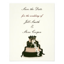 Chocolate Wedding Cake Save the Date Announcements