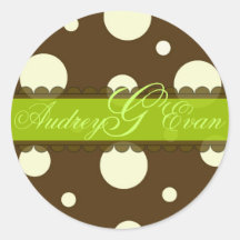 Chocolate with vanilla polka dots stickers