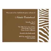 Chocolate Zebra Bachelorette Party Invitation invitations