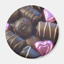 chocolates with pink foil fridge magnet