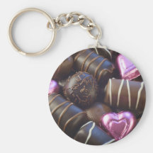 chocolates with pink foil key chain