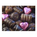 chocolats avec l'aluminium rose cartes postales