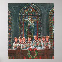 Choeur vintage de Noël dans le chant d'enfants d'é Posters