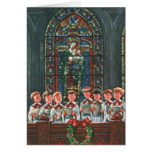 Choeur vintage de Noël dans le chant d'enfants d'é Carte