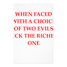 choice of evils stationery design