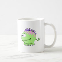 chompy spikey green pet monster coffee mug