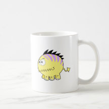 chompy spikey yellow pet monster coffee mug