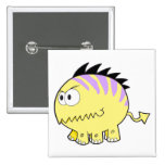 chompy spikey yellow pet monster pinback buttons