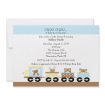 Choo Choo Baby Train Boy Baby Shower Invites
