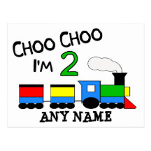 Choo Choo j'ai 2 ans !  Avec le TRAIN Carte Postale