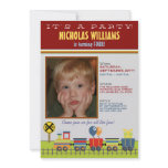 Choo Choo Red Child's Birthday Party Invitation