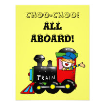 choo choo train 1st birthday party custom invitation