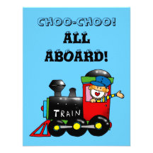 choo choo train 3rd birthday party invites