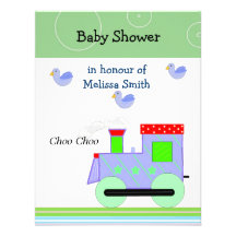 Choo Choo Train Baby Shower Personalized Invitation