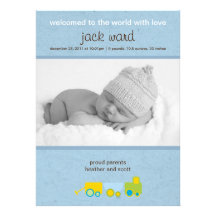 Choo-Choo Train Birth Announcement